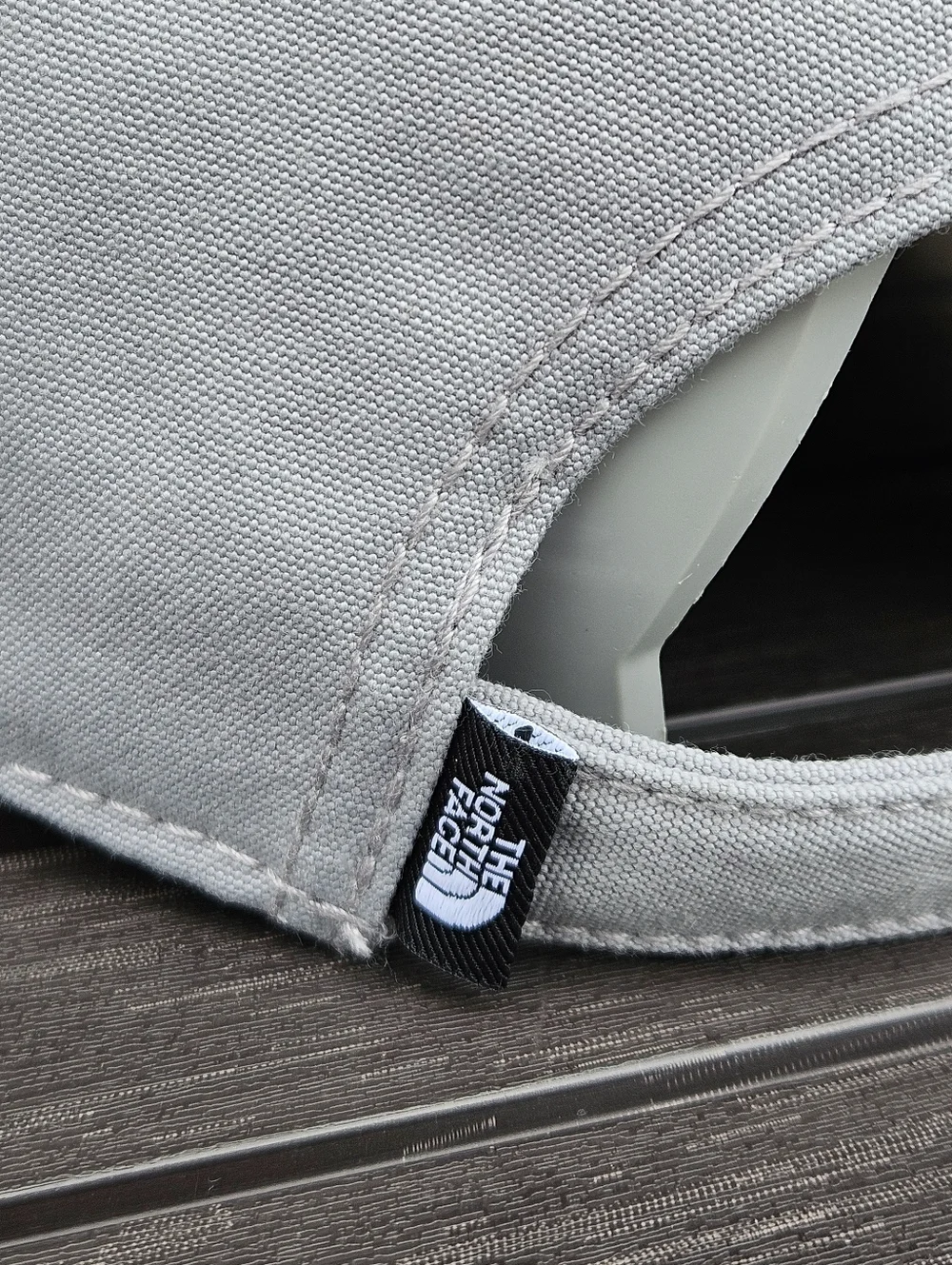 North Face Gray Logo Hat Cap Strap Back Outdoor Hiking Classic Unisex OS EUC